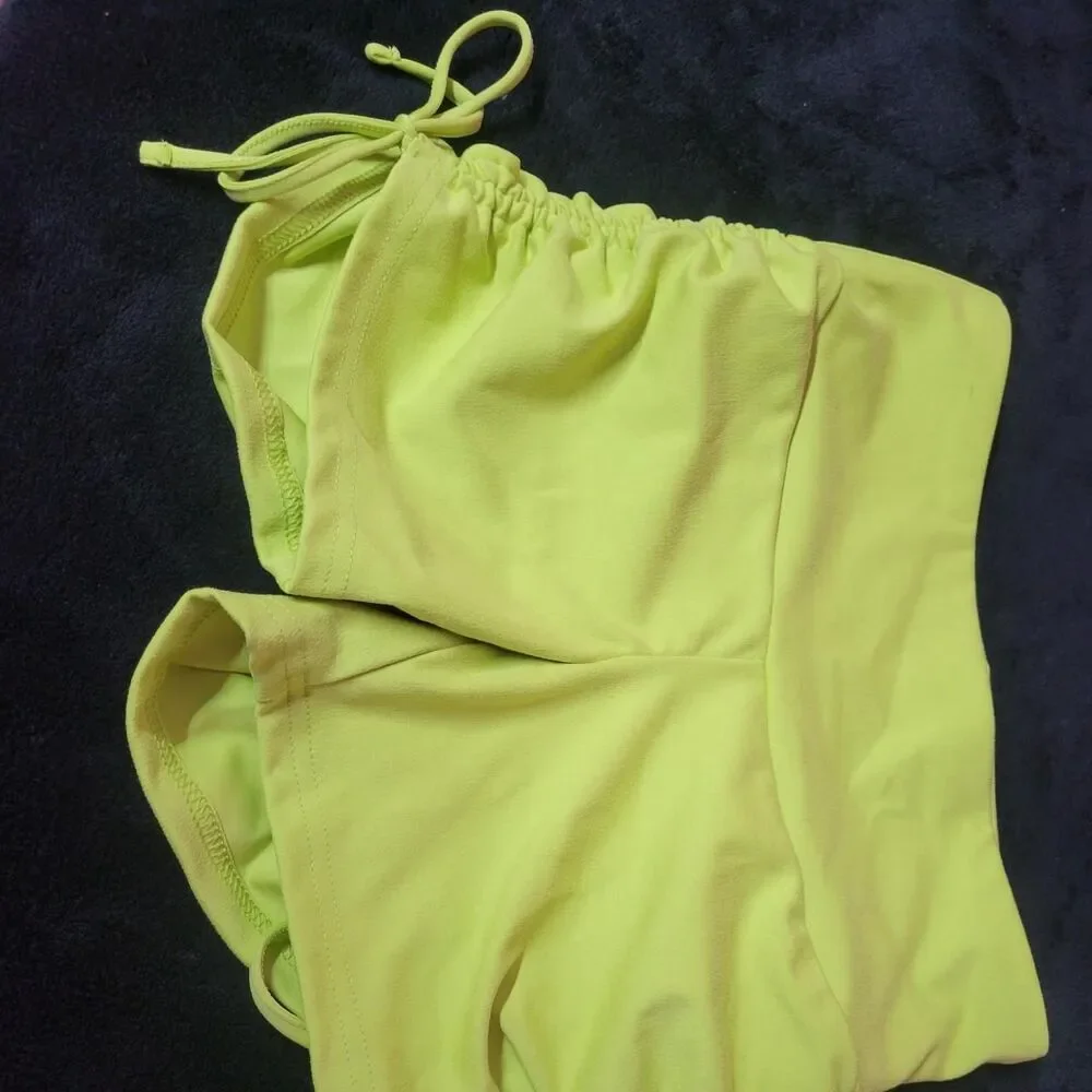 No-boundaries Women's Green and Yellow Shorts